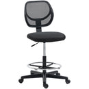 Black Ergonomic Mesh Standing Desk Chair with Adjustable Footrest