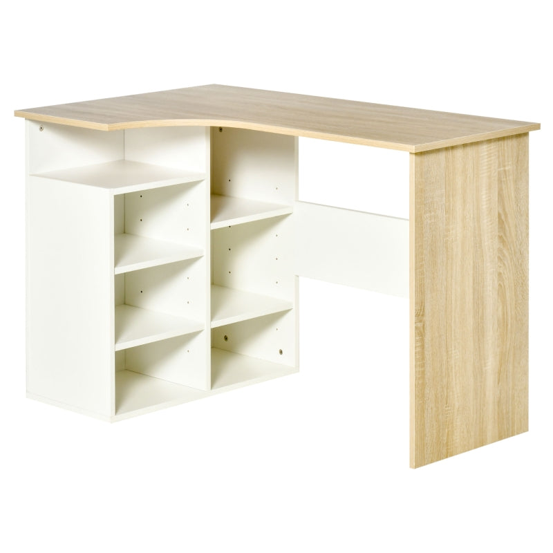 Modern L-Shaped Computer Desk with Storage Shelf