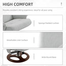Grey Swivel Recliner Chair with Ottoman Set