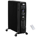 Black 2500W Digital Oil Filled Radiator with Timer & Remote