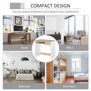 Oak Compact Computer Desk with Keyboard Tray - Study Office Writing Table