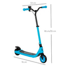 Blue Electric Scooter with 120W Motor, Battery Display, Adjustable Height, Rear Brake - Ages 6+