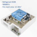 Portable 9000 BTU Air Conditioner - Cooling Dehumidifier Fan, White, 18m² Room, Remote & Timer