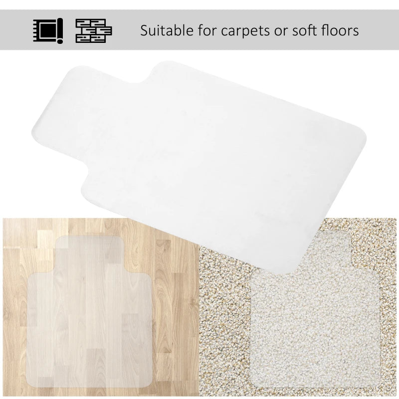 Clear Office Chair Mat with Non-Slip Studs - Frosted Lip