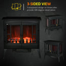 Black Electric Fireplace Heater with LED Flame Effect