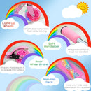 Kids Pink Scooter with Lights and Music - Adjustable Height, Foldable Frame