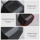 Black Rubber Hex Dumbbell Set - 35kg Total Weight