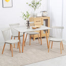 Grey 5-Piece Dining Set with Beech Wood Legs for Small Kitchens