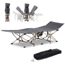 Grey Portable Camping Cot with Carry Bag