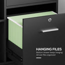 Black Mobile Filing Cabinet with Lockable Drawer and Open Shelves