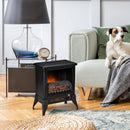 Black Electric Fireplace Stove with Realistic Flame Effect