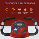 Foldable Indoor Exercise Bike - Blue 8-Level Magnetic Resistance LCD Monitor