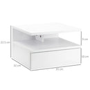 White Floating Bedside Cabinet with Drawer and Shelf, Wall Mounted Nightstand