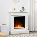 White Electric Fireplace Suite with Realistic Flame Effect and Remote Control