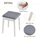 White LED Dressing Table Set with 4 Drawers for Bedroom