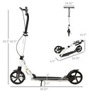 Blue Folding Kick Scooter with Adjustable Height and Dual Brake