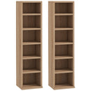 Wood-Effect CD Storage Units Set - Pack of 2 - Brown