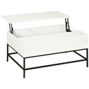 White Lift-Top Coffee Table with Hidden Storage Compartment