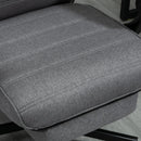 Grey Fabric Swivel Office Chair with Adjustable Height and Wheels