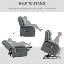 Grey Electric Power Lift Recliner Chair with Vibration Massage and Remote Control