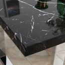 Black Marble Effect Dining Table for 6-8 People - 160 cm