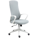Light Grey High Back Fabric Office Chair with Armrests & Swivel Wheels