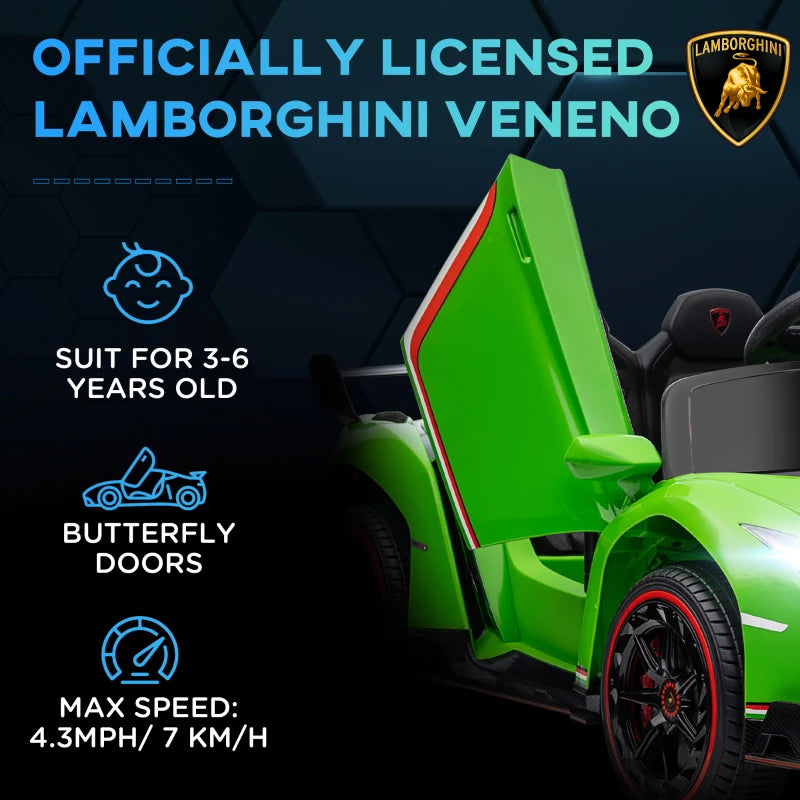 Green Licensed Electric Ride-On Car with Remote Control and Music