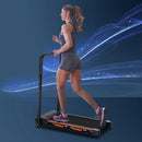 Black Steel Folding Motorized Treadmill with LCD Monitor
