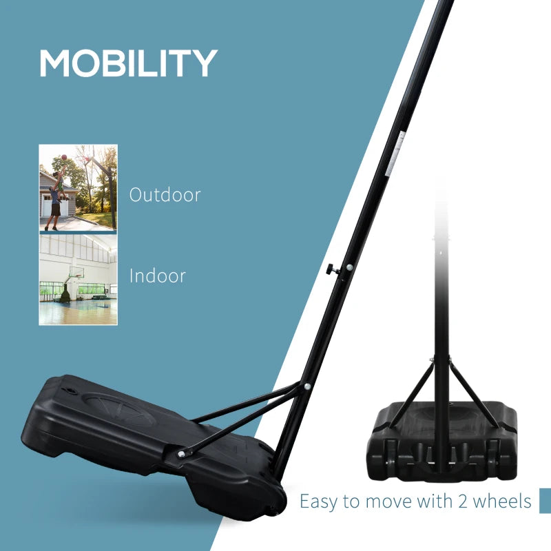 Red Portable Outdoor Basketball Hoop Stand - Adjustable Height, Sturdy Rim, Stable Base