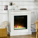 White Electric Fireplace Suite with Realistic Flame Effect and Remote Control