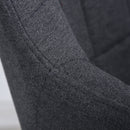 Dark Grey Linen Dining Chair Set with Grid Pattern Cushion