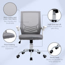 Grey Ergonomic Office Chair with Flip-up Armrest and Lumbar Support