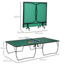 9FT Green Folding Table Tennis Table with 8 Wheels - Indoor Use
