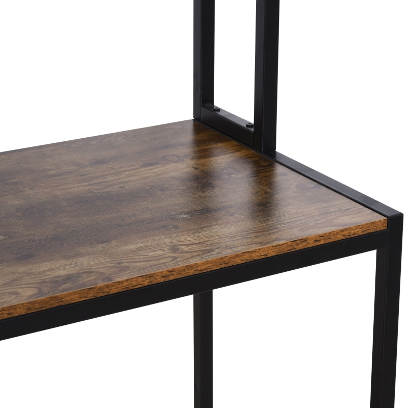 Brown L-Shaped Computer Desk with Storage Compartments
