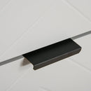 White 2-Drawer Bedside Table with Metal Base