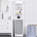 Slimline White Tall Bathroom Storage Cabinet