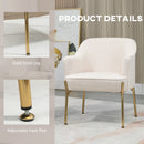 Gold Plated White Accent Chairs, Set of 2