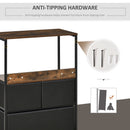 Black 3-Drawer Storage Chest with Shelves - Home Cabinet for Living Room, Bedroom, Entryway