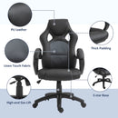 Black High-Back Faux Leather Office Chair with Wheels