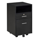 Black 2-Drawer Lockable Filing Cabinet on Wheels