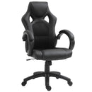 Black High-Back Faux Leather Office Chair with Wheels
