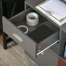 Grey Mobile Printer Stand with 3 Drawers and 2 Shelves - Modern Office Storage