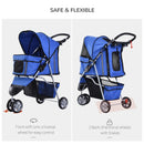 Blue Dog Stroller with Cover for Small Pets