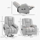 Light Grey Massage Recliner Chair with Heat and 8 Massage Points