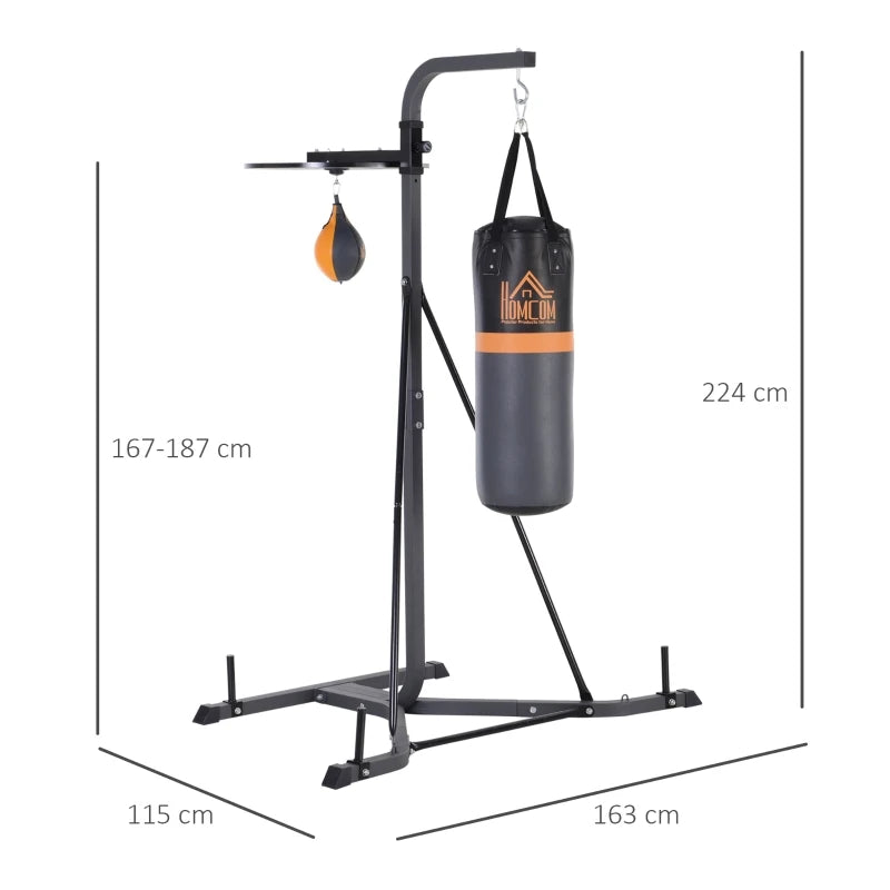 Black Freestanding Boxing & Speed Ball Station