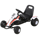 Kids Adjustable Pedal Go-Kart - White/Red