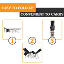 Portable Black Camping Cot with Side Pocket and Carry Bag