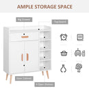 White Storage Side Cabinet with Drawer for Home