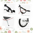 White Kids Kick Scooter with Adjustable Height and Dual Brakes