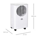 Compact 10L/Day Dehumidifier with Timer & Humidity Display - White